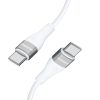 Izturīgs elastīgs kabelis USB-C kabelis-USB-C PD 65W 1m balts