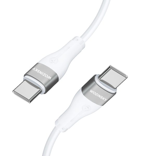 Izturīgs elastīgs kabelis USB-C kabelis-USB-C PD 65W 1m balts