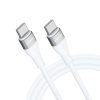 Izturīgs elastīgs kabelis USB-C kabelis-USB-C PD 65W 1m balts