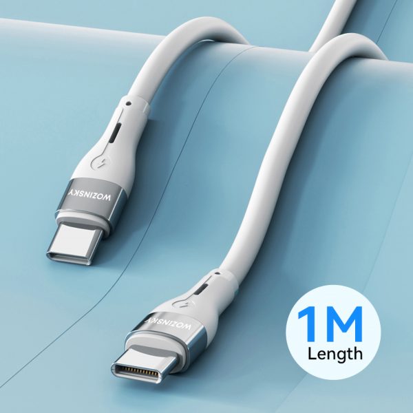 Izturīgs elastīgs kabelis USB-C kabelis-USB-C PD 65W 1m balts