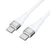 Izturīgs elastīgs kabelis USB-C kabelis-USB-C PD 65W 2m balts
