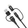 4in1 Universal Cable 2x USB-C 1X USB-A 1x Lightning 60W 1M Black