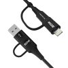 4in1 Universal Cable 2x USB-C 1X USB-A 1x Lightning 60W 1M Black