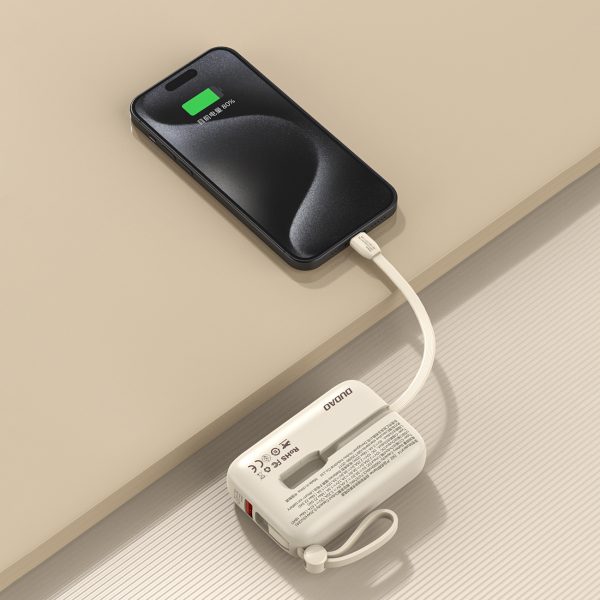 PowerBank 1000mah ar USB-C / iPhone zibens smilškrāsas kabeļiem