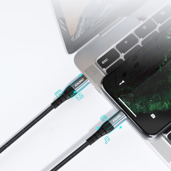 Kabelis kabelis iPhone MFI USB -C - zibens 480MB/s 3A 2m melns