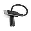 USB -C audio adaptera adapteris - ligzda 3,5 mm 11 cm melns