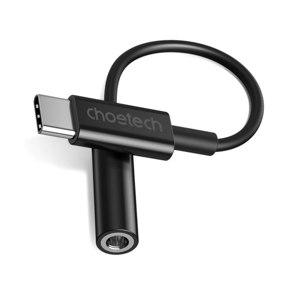 USB -C audio adaptera adapteris - ligzda 3,5 mm 11 cm melns