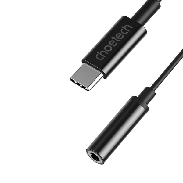 USB -C audio adaptera adapteris - ligzda 3,5 mm 11 cm melns