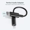 USB -C audio adaptera adapteris - ligzda 3,5 mm 11 cm melns