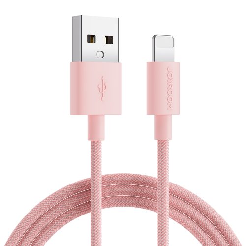Kabeļa vads iPhone USB -a - zibens 2m pasteļtoņos rozā krāsā
