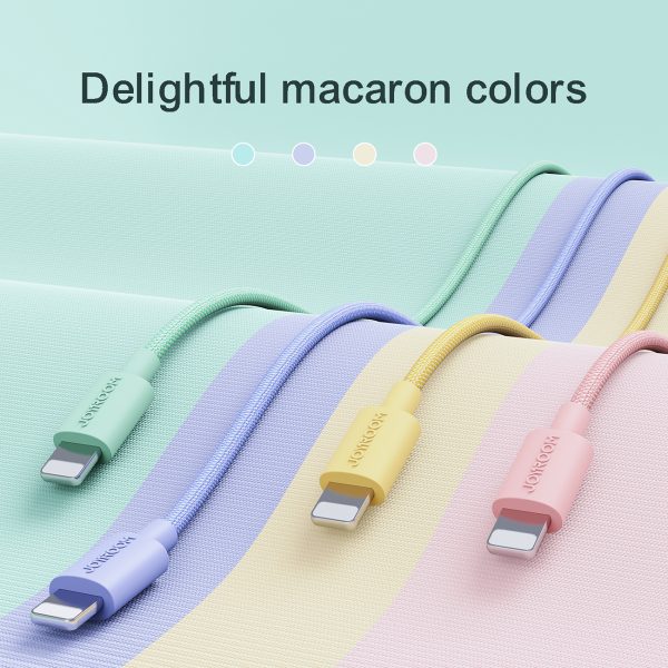Kabeļa vads iPhone USB -a - zibens 2m pasteļtoņos rozā krāsā