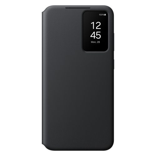 Oriģināls vieda skata maka korpuss ar Samsung Galaxy S24+ melnu atloku