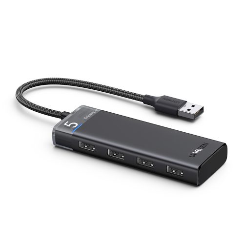 Centra adaptera izplatītājs 4X USB-A 3.0 portos un USB barošanas kabelis