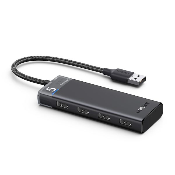 Centra adaptera izplatītājs 4X USB-A 3.0 portos un USB barošanas kabelis