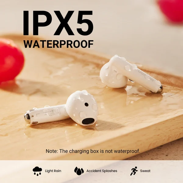 Bezvadu austiņas H5 TWS Bluetooth Hitules: 5,3 USB-C White