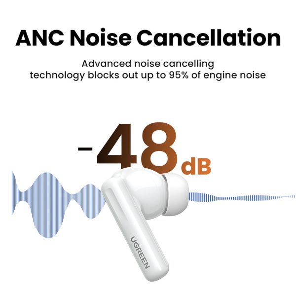 Bezvadu austiņas T6 hitune ar ANC + USB-A Cable-USB-C White White
