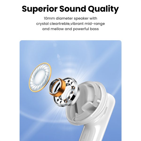 Bezvadu austiņas T6 hitune ar ANC + USB-A Cable-USB-C White White