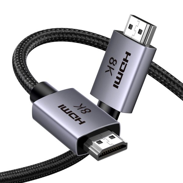 HDMI 2.1 8K kabeļa kabeļa sertificēts īpaši ātrgaitas 1m pelēks
