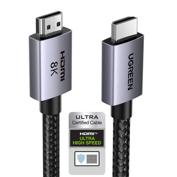 HDMI 2.1 8K kabeļa kabeļa sertificēts īpaši ātrgaitas 1m pelēks