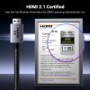 HDMI 2.1 8K kabeļa kabeļa sertificēts īpaši ātrgaitas 1m pelēks