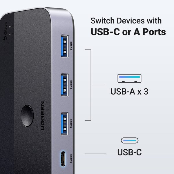 Slēdzis 2-in-4 slēdzi 2 USB 3,0 + 2x USB kabelis