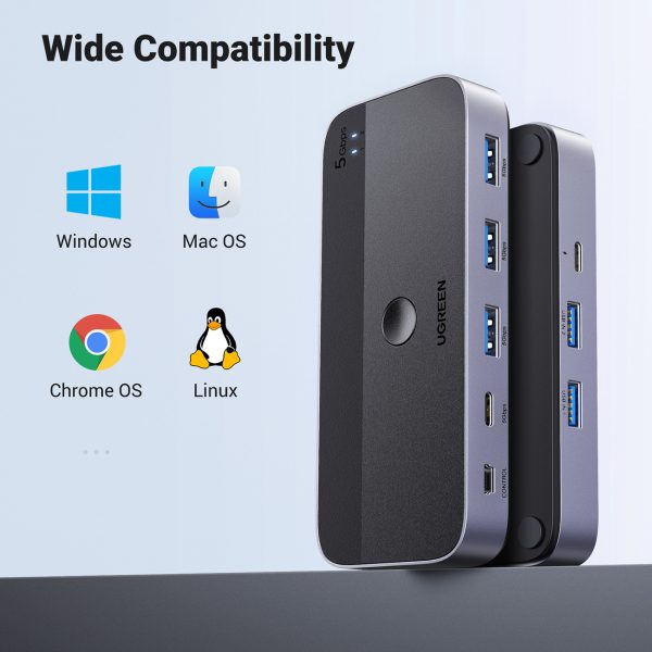 Slēdzis 2-in-4 slēdzi 2 USB 3,0 + 2x USB kabelis