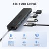 Centra adaptera izplatītājs 4x USB-A 3.0 Port + USB-A 3.0 kabeļa melns