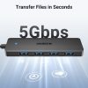 Centra adaptera izplatītājs 4x USB-A 3.0 Port + USB-A 3.0 kabeļa melns