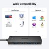 Centra adaptera izplatītājs 4x USB-A 3.0 Port + USB-A 3.0 kabeļa melns