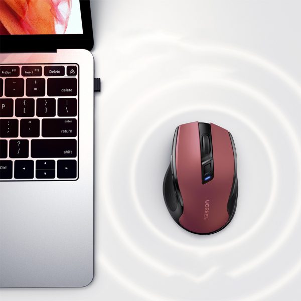 Precīza USB bezvadu pele 2,4 GHz Bluetooth 5.0 Optical 4000 DPI RED