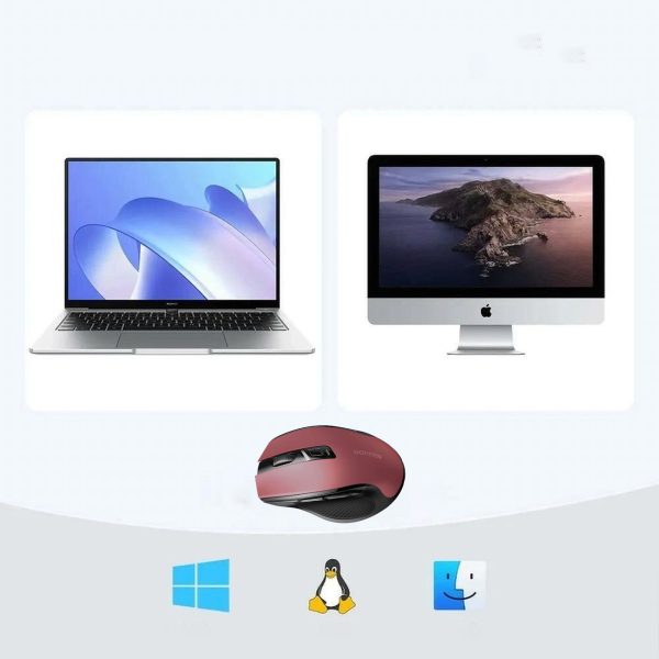 Precīza USB bezvadu pele 2,4 GHz Bluetooth 5.0 Optical 4000 DPI RED