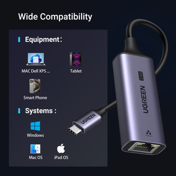 Ethernet USB -C tīkla adapteris - RJ45 2,5G pelēks