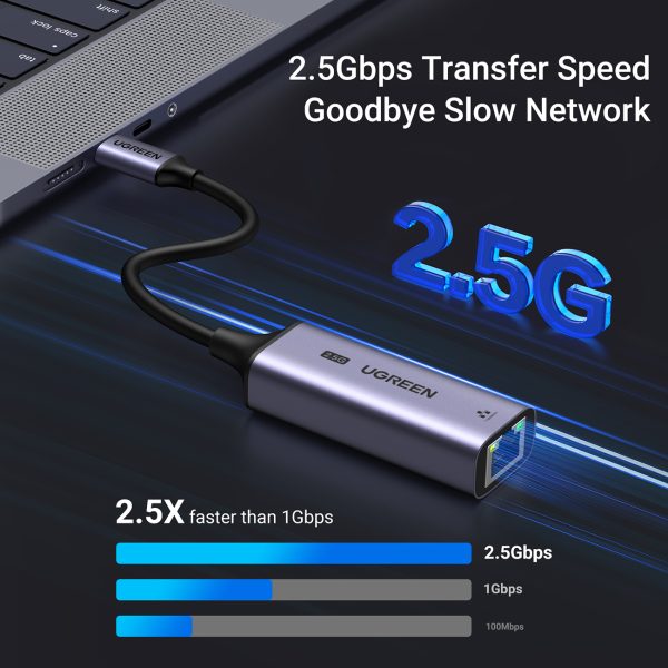 Ethernet USB -C tīkla adapteris - RJ45 2,5G pelēks