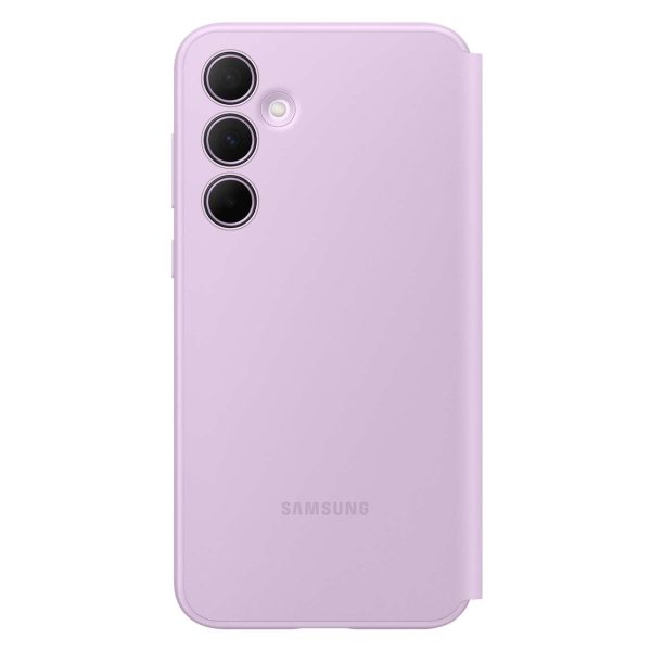 Oriģināls viedā skata maka korpuss ar Samsung Galaxy A35 purpursarkanu atloku