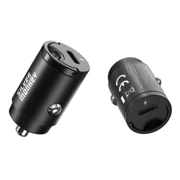 Automašīnas lādētājs 30W šķiltavas ligzdai 1x USB-C PD Black