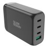 130W GAN lādētājs ar 3xusB-C PD USB-A QC 3.0 Melnais lādētājs