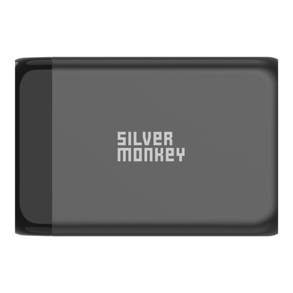 130W GAN lādētājs ar 3xusB-C PD USB-A QC 3.0 Melnais lādētājs