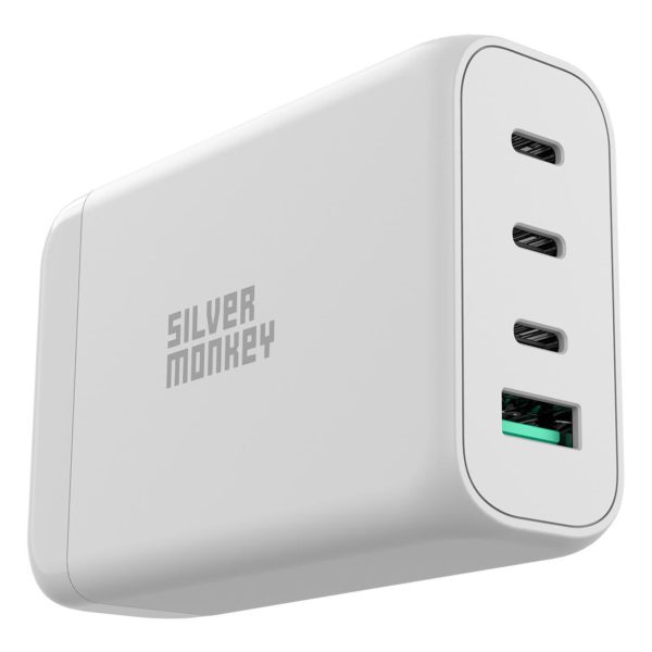 130W GAN lādētājs ar 3XUSB-C PD USB-A QC 3.0 barošanas kabelis