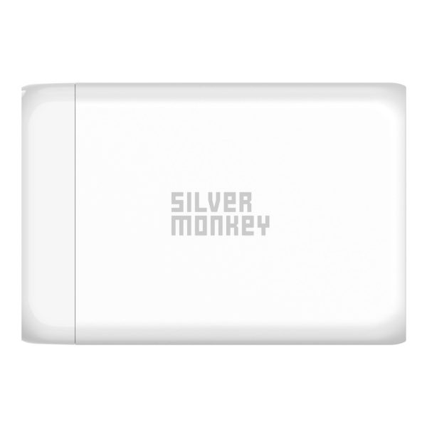 130W GAN lādētājs ar 3XUSB-C PD USB-A QC 3.0 barošanas kabelis