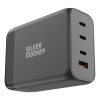 Spēcīgs GANA 200W tīkla lādētājs ar 3XUSB-C PD USB-A QC 3.0 Melnās strāvas kabelis
