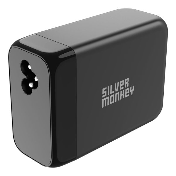 Spēcīgs GANA 200W tīkla lādētājs ar 3XUSB-C PD USB-A QC 3.0 Melnās strāvas kabelis