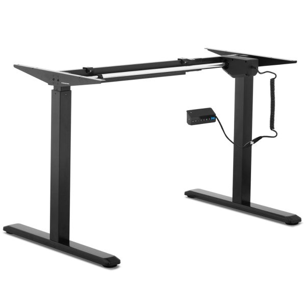 Rāmja rāmja galds ar elektriskā augstuma regulēšanu 73-123 cm līdz 80 kg melns