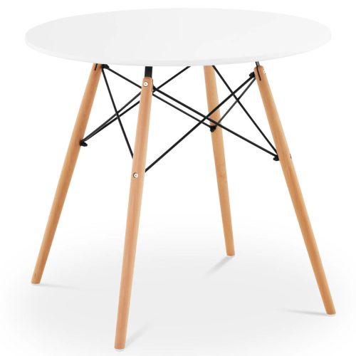 Galda skandināvijas galds mūsdienu apaļās diametra salonā 80 cm augstums 74 cm