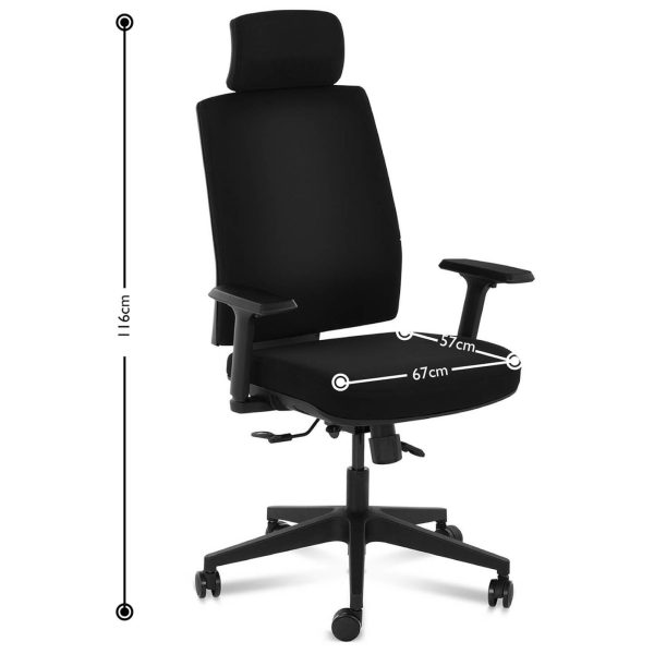 Priekšsēdētājs Ergonomiskais biroja priekšsēdētājs ar galveno balstu Maksu. 200 kg