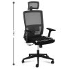 Priekšsēdētāja ergonomiskā voljera birojs ar jostas atbalstu un headboard Max. 150 kg