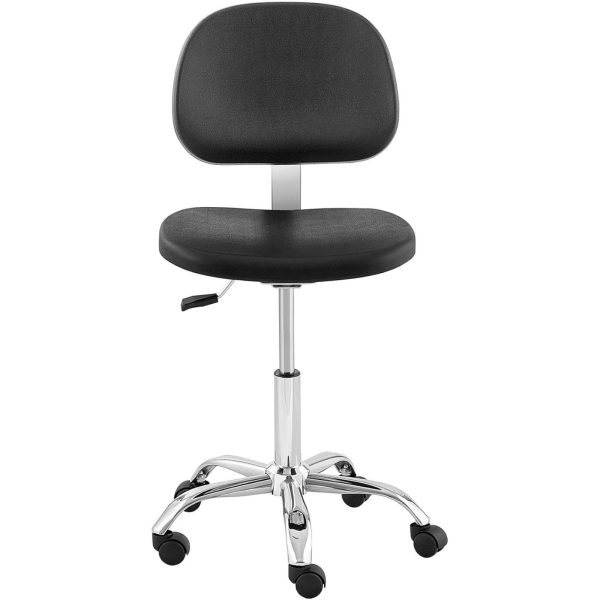 Darbnīcas darba krēsls ar Chrome atbalstu līdz 120 kg 450-585 mm melns