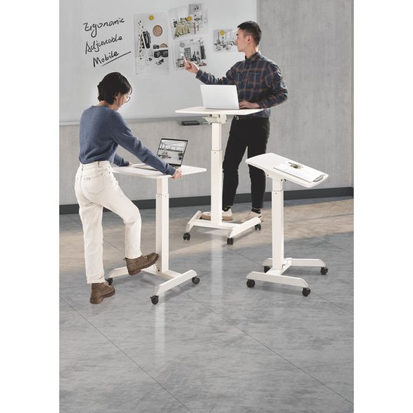 Tabulas klēpjdatoru statīvs ir noregulējams uz riteņiem 60 x 52 cm 760 - 1130 mm