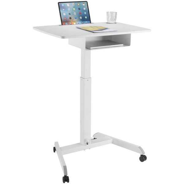 Tabulas klēpjdatoru statīva ir noregulējama ar plauktu 80 x 56 cm 760 - 1130 mm