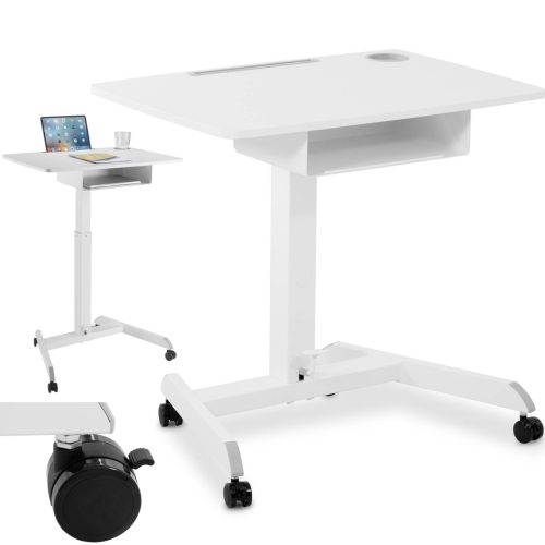 Tabulas klēpjdatoru statīva ir noregulējama ar plauktu 80 x 56 cm 760 - 1130 mm