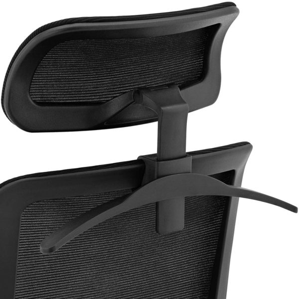 Ergonomisks biroja krēsls ar sieta atzveltni, galvas balstu un pakaramo, augstums 40-50 cm